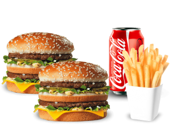 2 Big mac 
+ Frites 
+ 1 Boisson 33cl au choix.