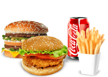 Doubles Cheese + Chicken Burger 
+ Frites 
+ 1 Boisson 33cl au choix.